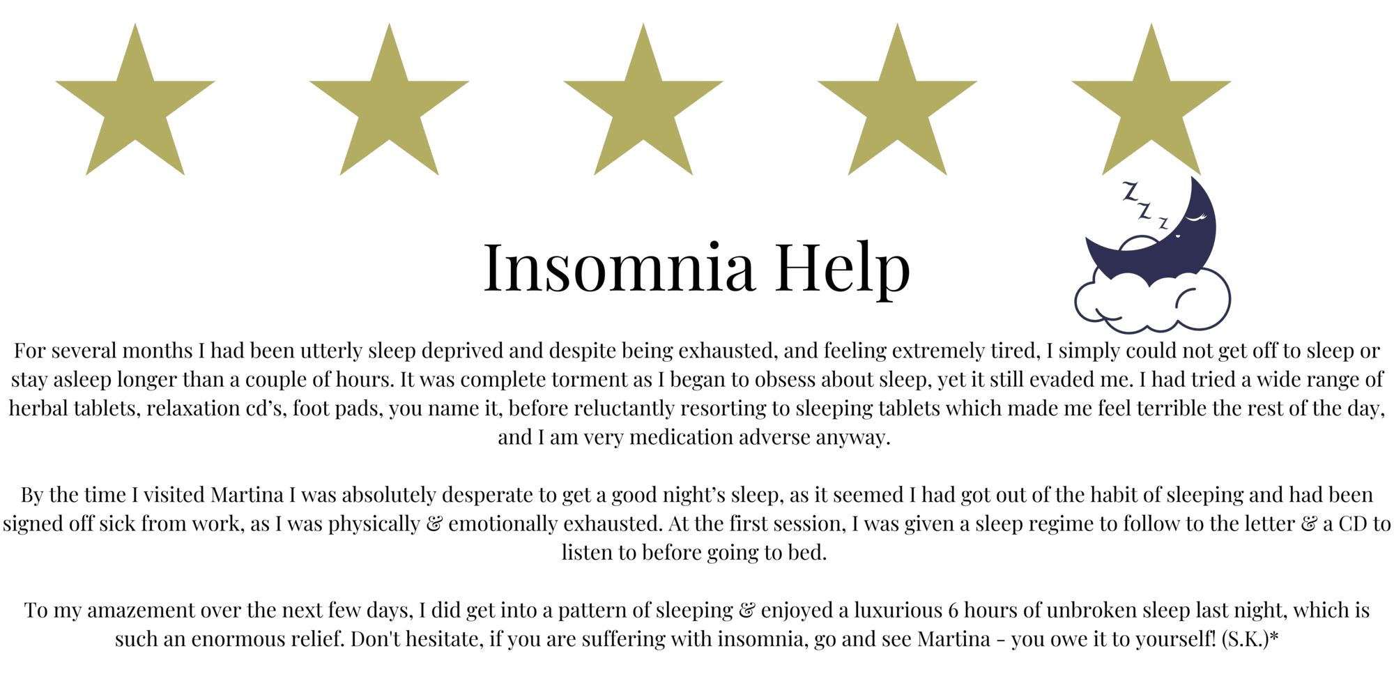 sleep hypnosis nottingham testimonials