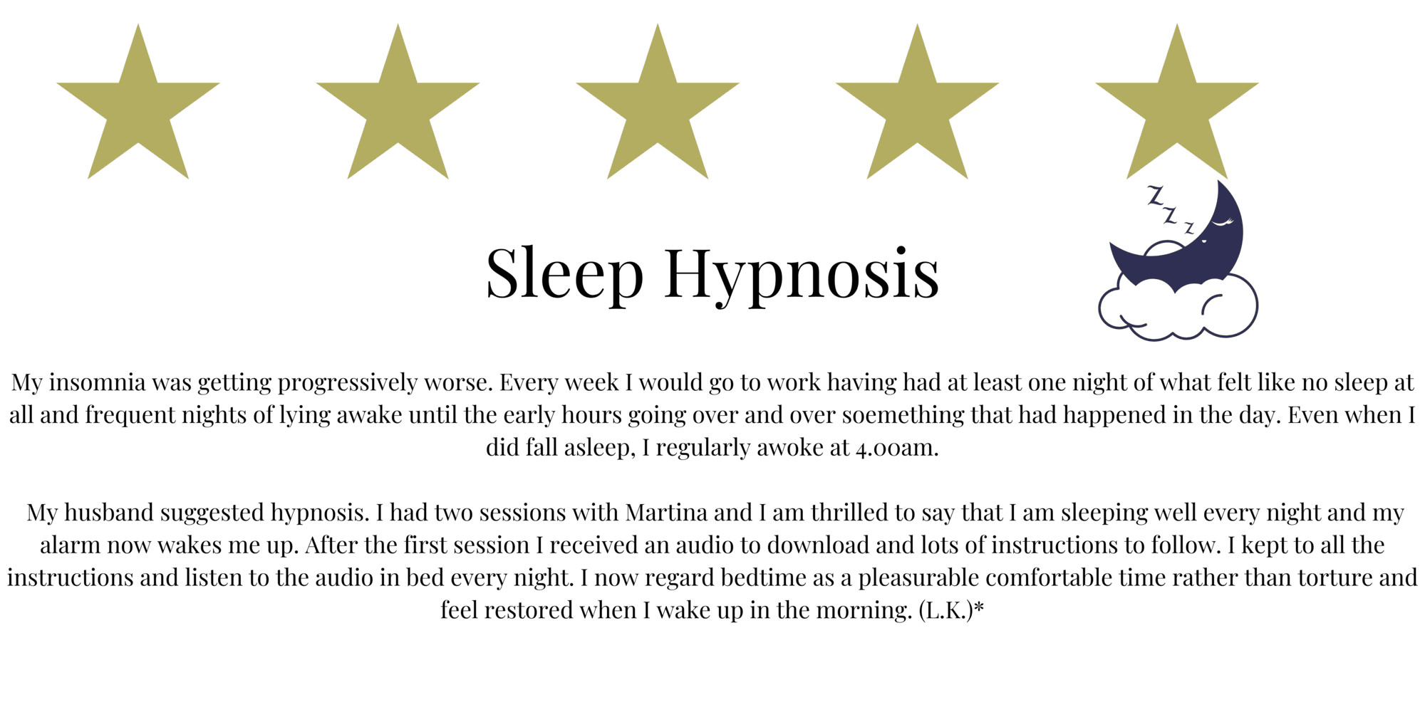 sleep hypnosis nottingham testimonials